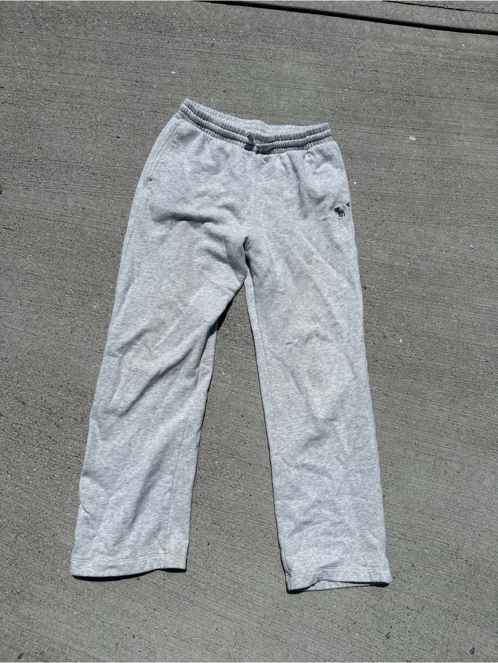 abercrombie kids light gray fleece shorts